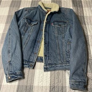 Levi's Blue Jean Jacket with Cream Lining